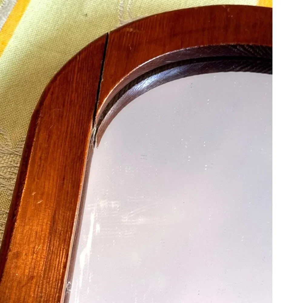 Vintage wooden arch top mirror great small size must see